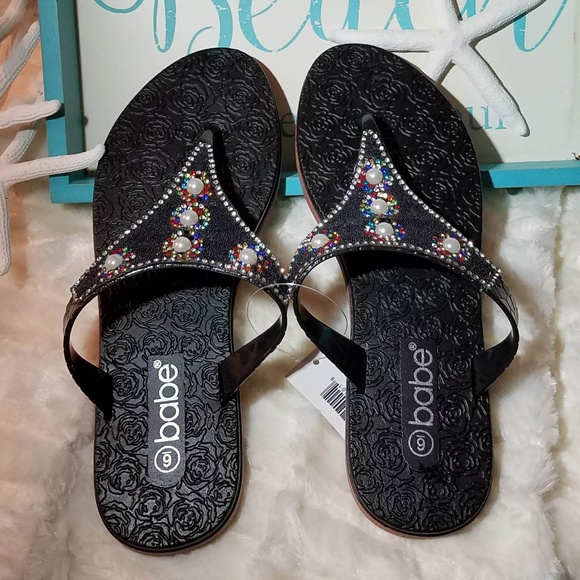 Glam Girl Fashion Shoes - NWT Summer Rhinestone Glitter Sandal, Black